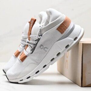 On Running Men's White and Brown Sneakers